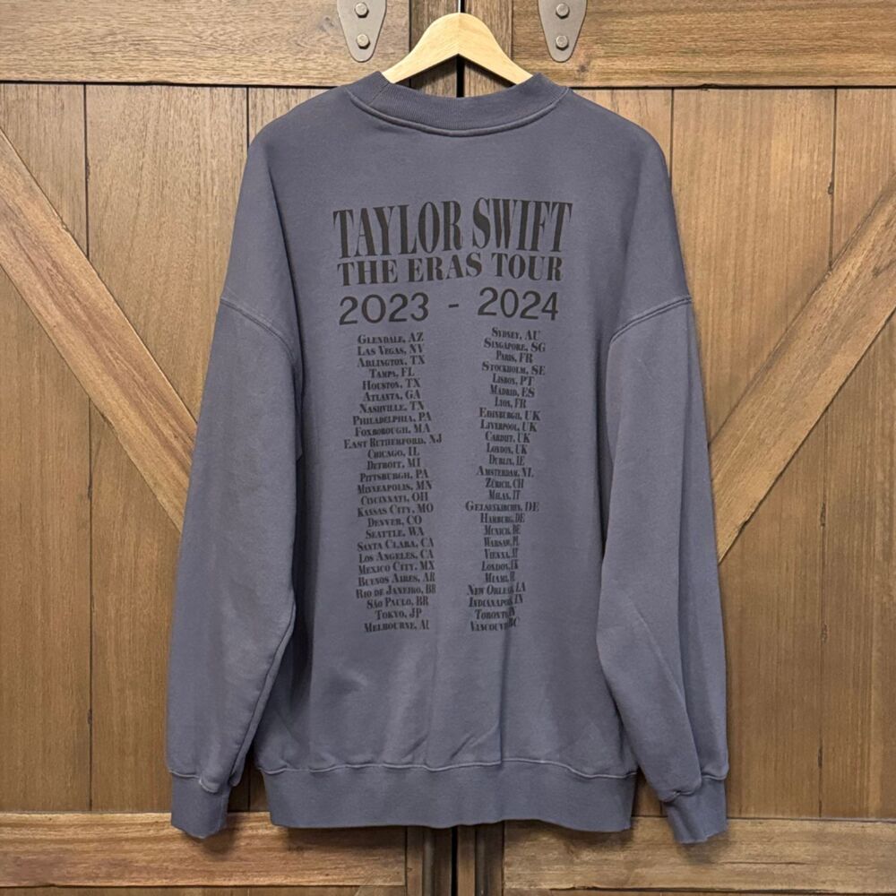 Authentic Eras Tour Blue Crewneck Sweatshirt Taylor Swift Official Merch